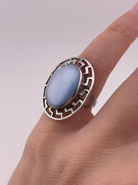 size 4.5 sterling silver glass ring