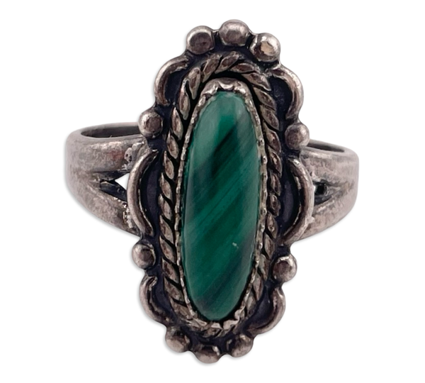 size 6.75 sterling silver Bell Trading Post malachite ring