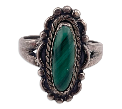 size 6.75 sterling silver Bell Trading Post malachite ring