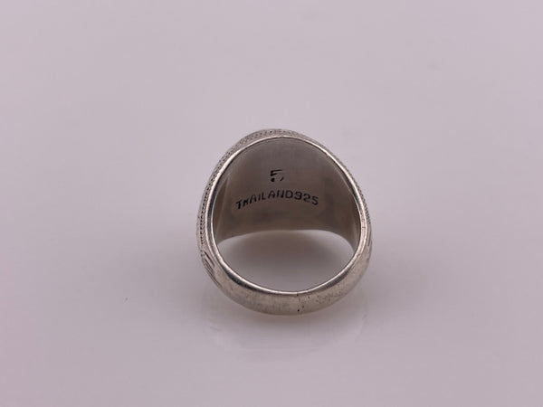 size 5.25 sterling silver etched scroll dome ring