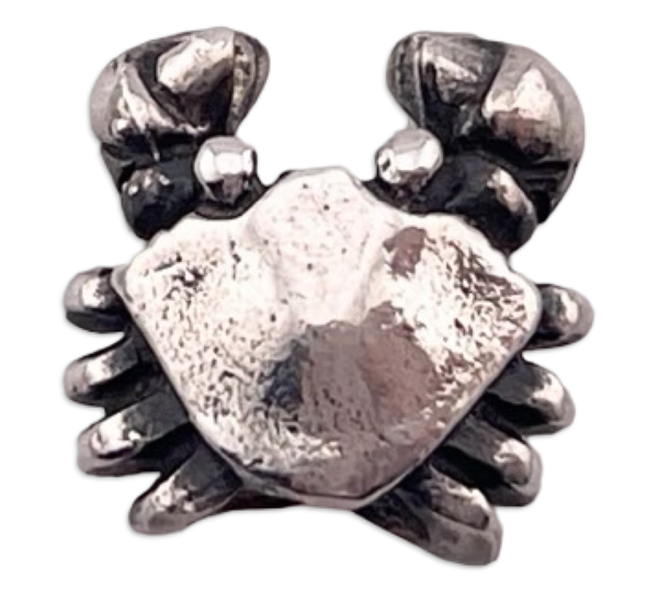 sterling silver crab charm bead pendant