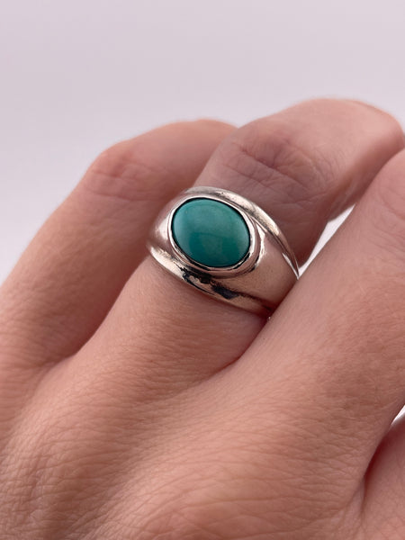 size 5.75 sterling silver stabilized turquoise ring