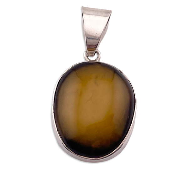 sterling silver amber pendant