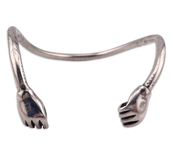 sterling silver figa fist arm cuff bracelet