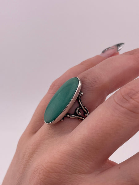 size 6.25 sterling silver turquoise scroll band ring