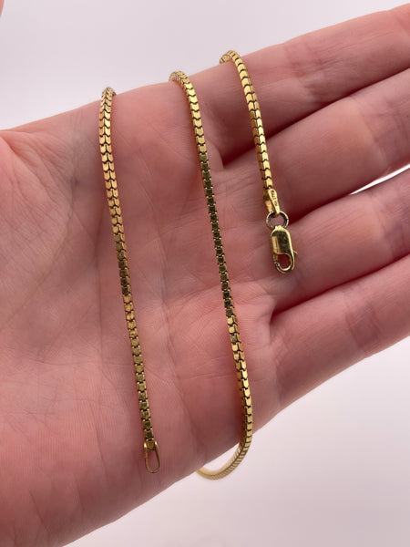 sterling silver gold plated 18" box chain necklace