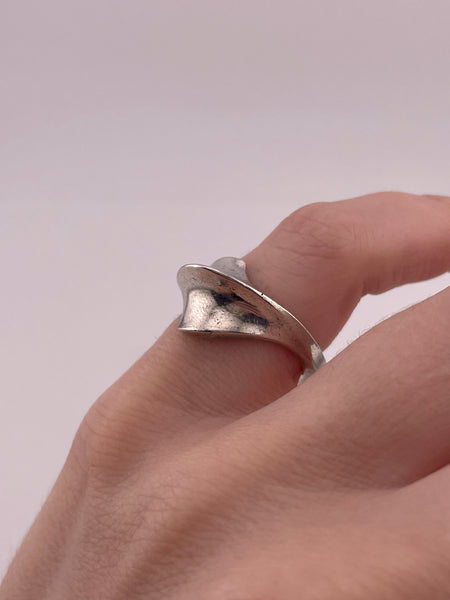 size 6.25 sterling silver stoneless abstract textured ring