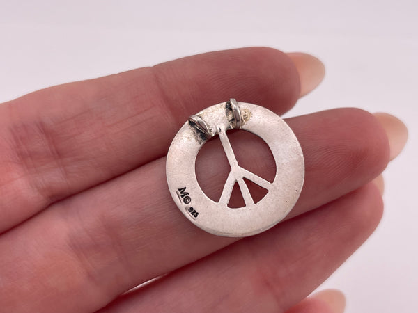 sterling silver 'Jersey Girl' peace sign pendant