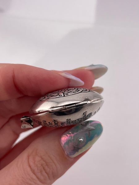 sterling silver Irish blessing Celtic knot puffy round locket pendant