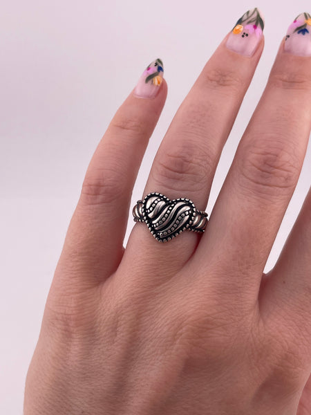 size 7.25 sterling silver Carolyn Pollack Relios stoneless heart ring
