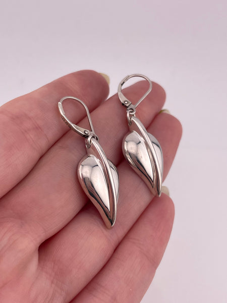 sterling silver stoneless Robert Lee Morris RLM Studio leaf dangle earrings