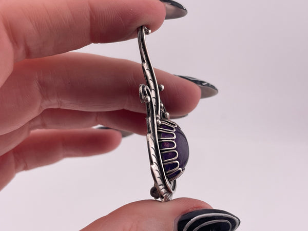 sterling silver amethyst brooch