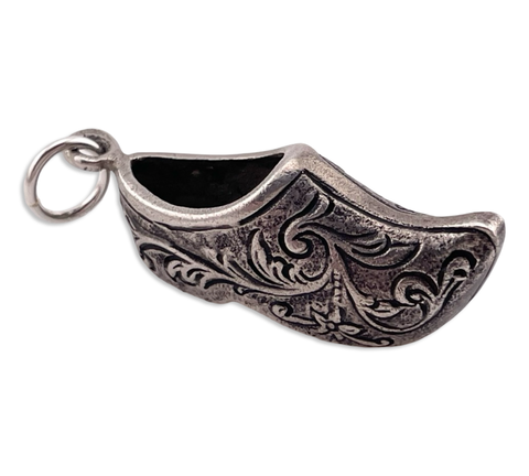 800 silver 3D clog shoe pendant