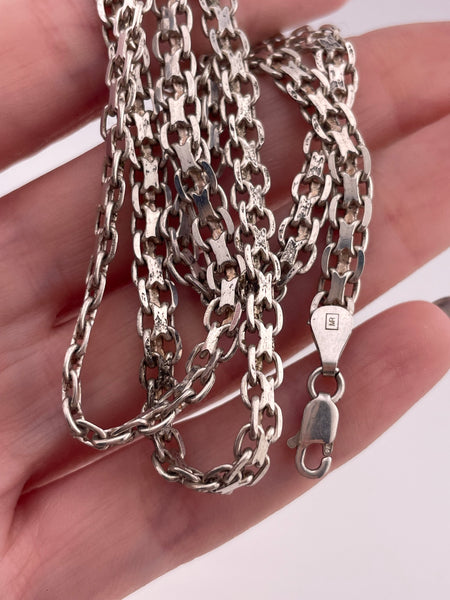 sterling silver 24" 4.84mm bismark flat chain necklace