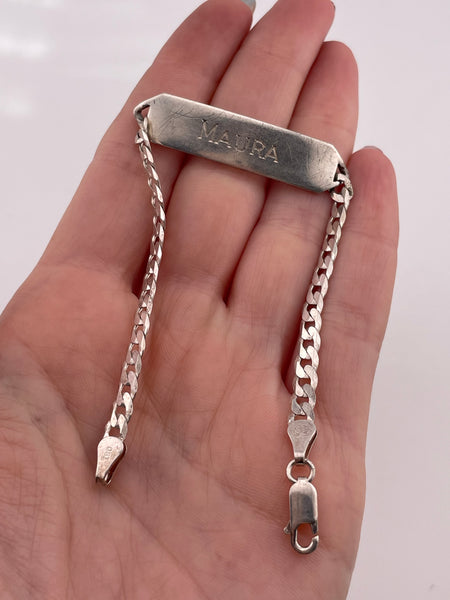 sterling silver 7 1/4" 'MAURA' curb chain bracelet