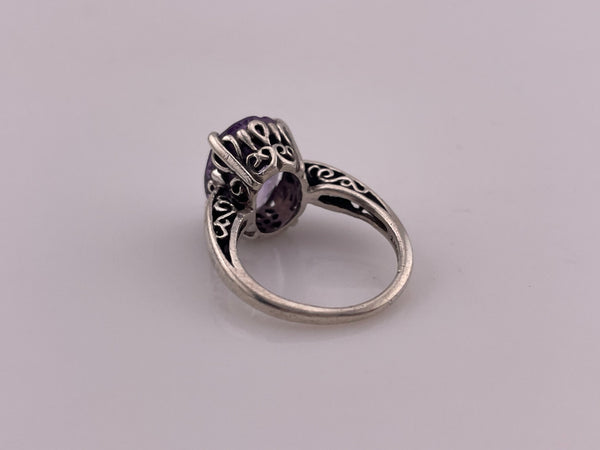 size 6 sterling silver Kabana faceted amethyst ring **AS IS**