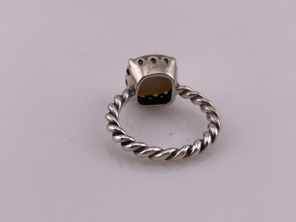 size 8.5 sterling silver Pandora mother of pearl twisted band ring