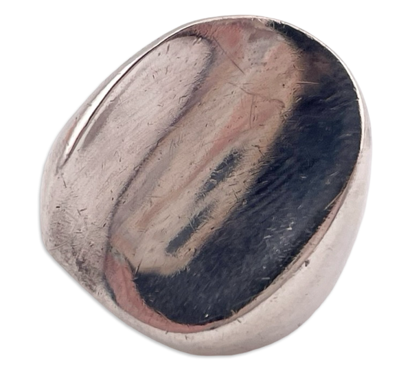 size 6.75 sterling silver stoneless concave ring