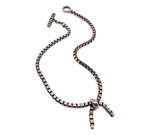 sterling silver Lisa Jenks box chain knot necklace