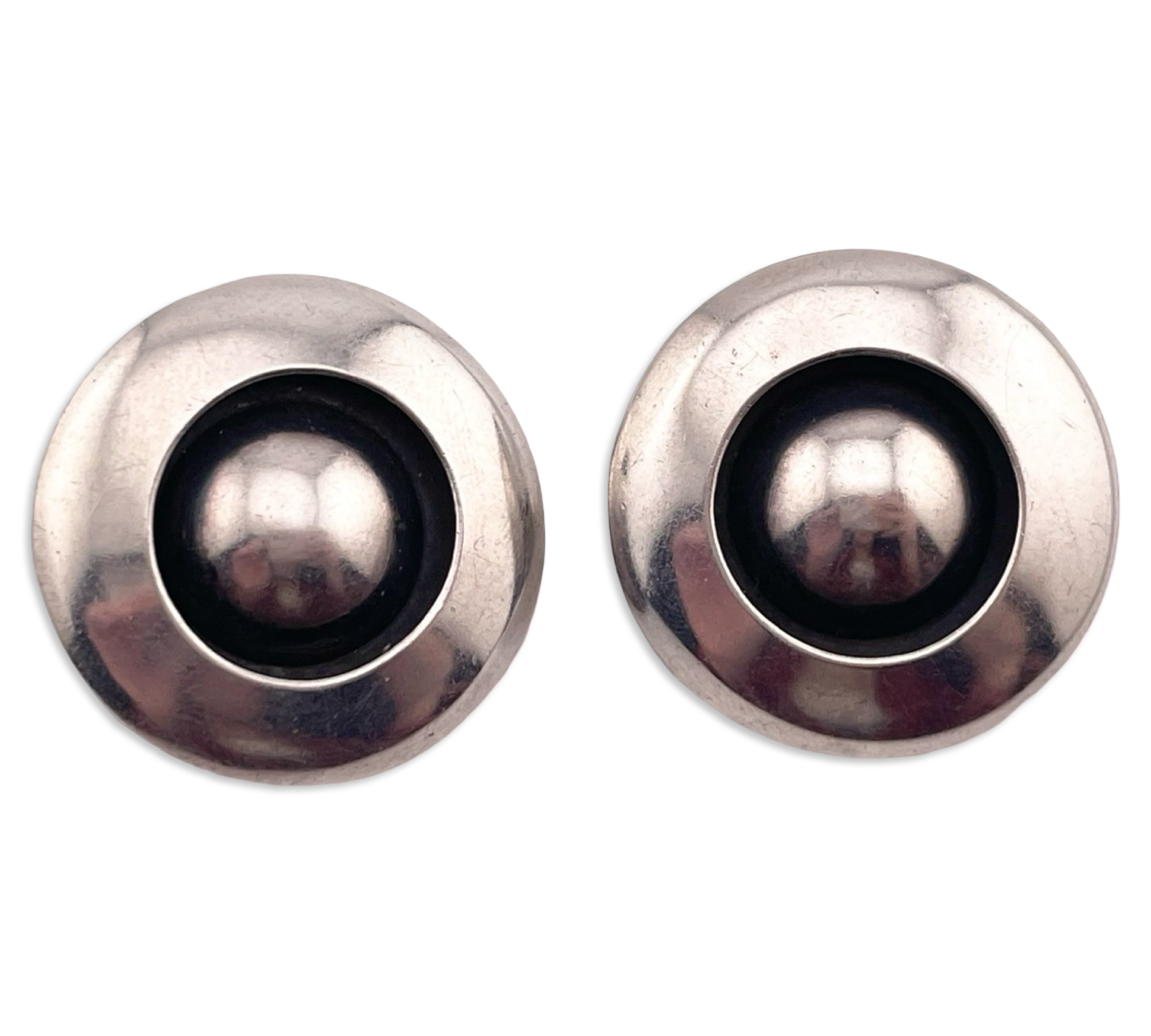 sterling silver stoneless circle clip on earrings