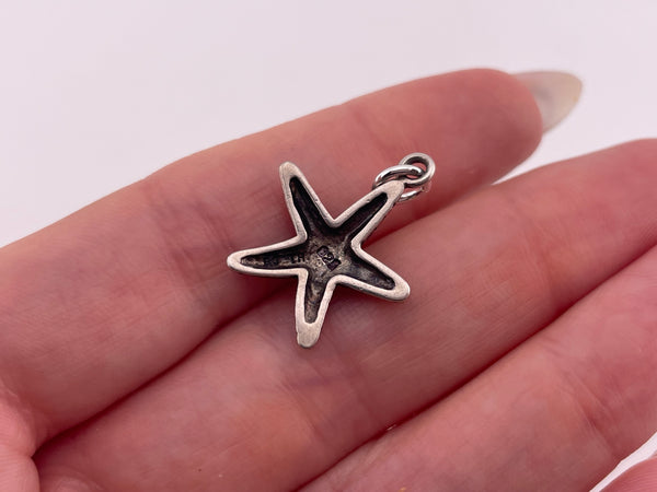sterling silver textured starfish pendant