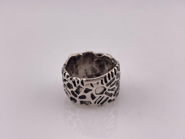 size 7.5 sterling silver chunky rhodonite ring