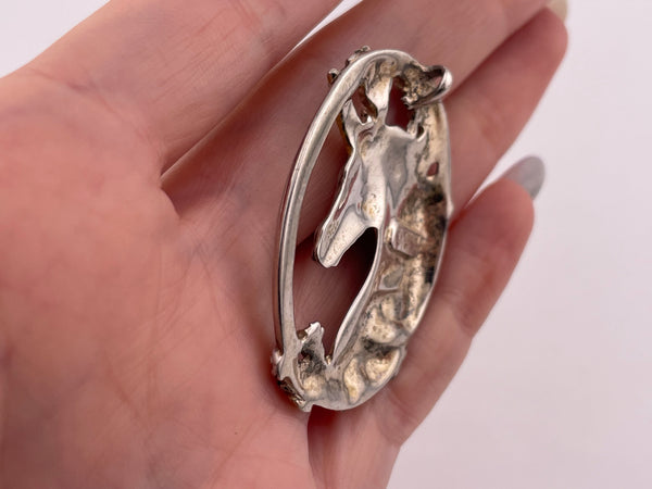 sterling silver gold wash Gorham unicorn pendant