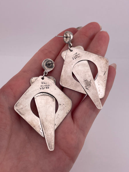 sterling silver 2-3/4" stoneless post dangle earrings ***Non Sterling Posts***