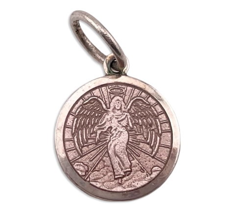 sterling silver Lola enamel guardian angel pendant