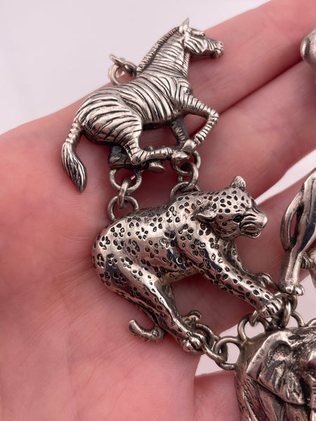sterling silver 1991 Carol Felley safari animal necklace