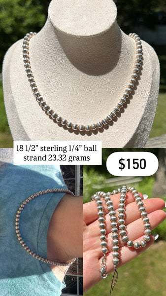 RESERVED PRIVATE LISTING -- sterling silver ball necklace A16