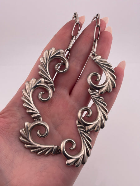 sterling silver stoneless sandcast necklace