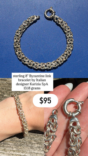 RESERVED PRIVATE LISTING -- sterling silver Karizia SpA byzantine link bracelet A15