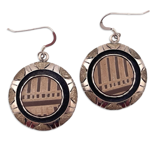 sterling silver Augustin Torres Beltran pottery shard hook dangle earrings