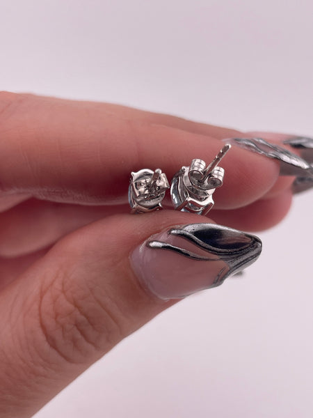 sterling silver faceted topaz post earrings