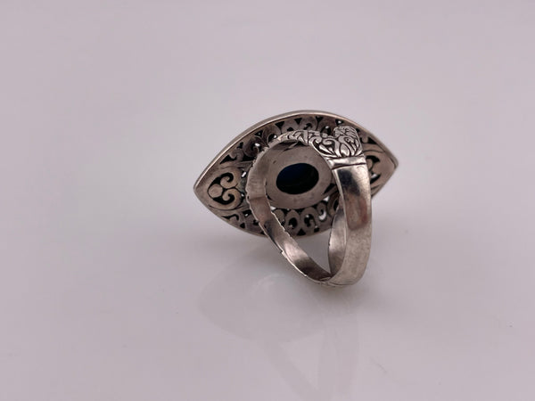 size 7 sterling silver stabilized turquoise ring ***cracked stone***