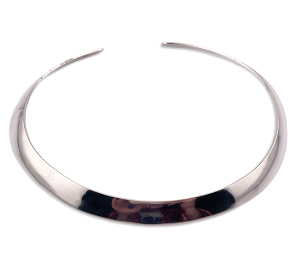 sterling silver torque collar necklace