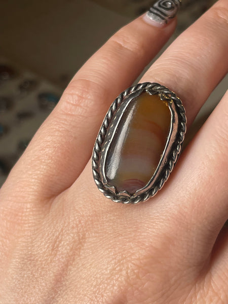 size 5.5 sterling silver agate ring
