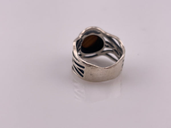 size 6.75 sterling silver tigers eye ring