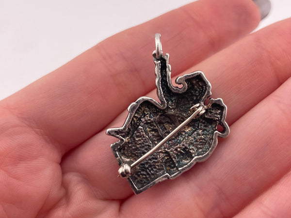 sterling silver Santa Claus pendant brooch pin