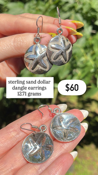 RESERVED PRIVATE LISTING -- sterling silver sand dollar earrings B11