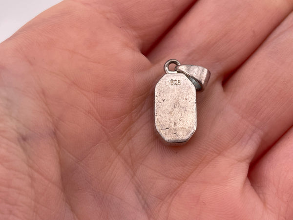 sterling silver lab opal pendant