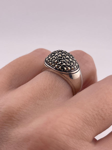 size 6.75 sterling silver marcasite ring