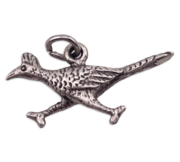 sterling silver roadrunner bird pendant