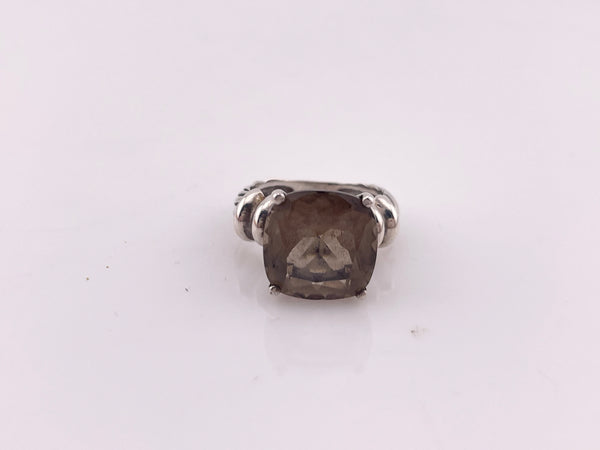 size 5.25 sterling silver faceted smoky quartz ring