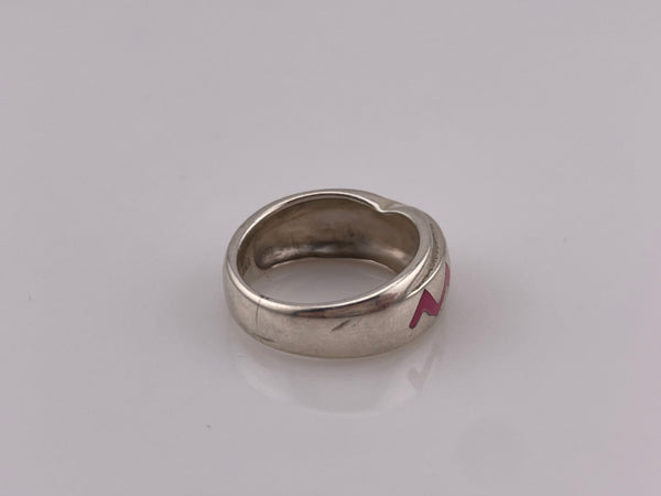 size 6.75 sterling silver pink zig zag ring