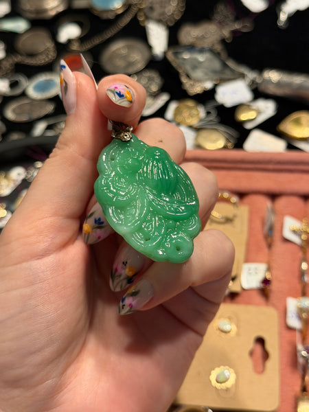 RESERVED PRIVATE LISTING -- sterling silver glass pendant C1