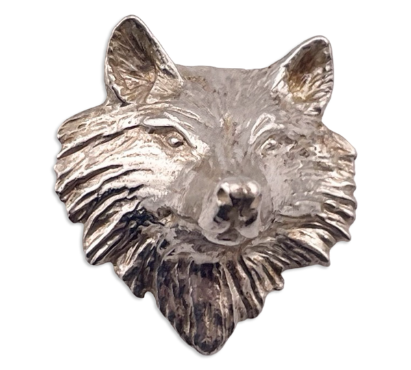 sterling silver wolf head pendant