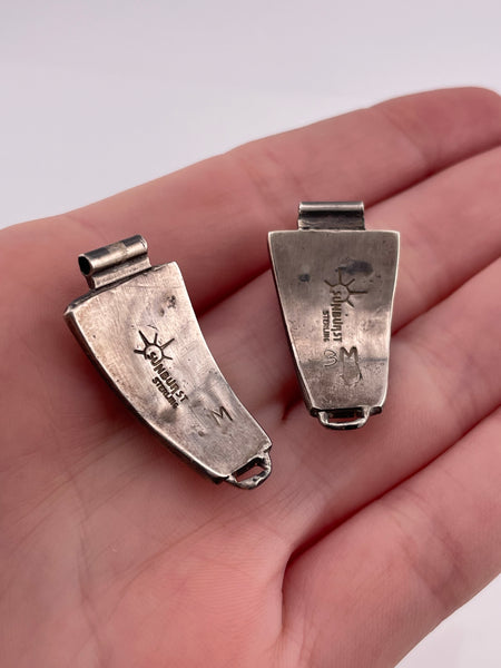 sterling silver multi-stone inlay watch tips ***AS IS***
