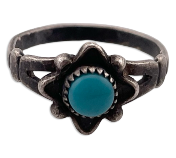 size 6 sterling silver Bell Trading Post synthetic turquoise ring